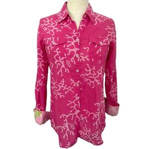 Lilly Pulitzer Resort Fit Pink Blouse Coral Design